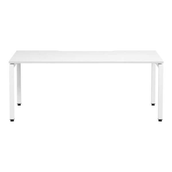 U Frame Square Leg Desk 1800x750 front White