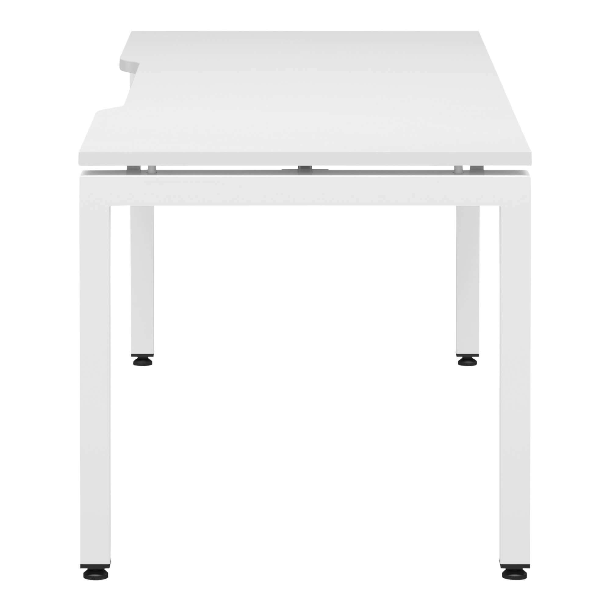 U Frame Square Leg Desk 1800x750 side White