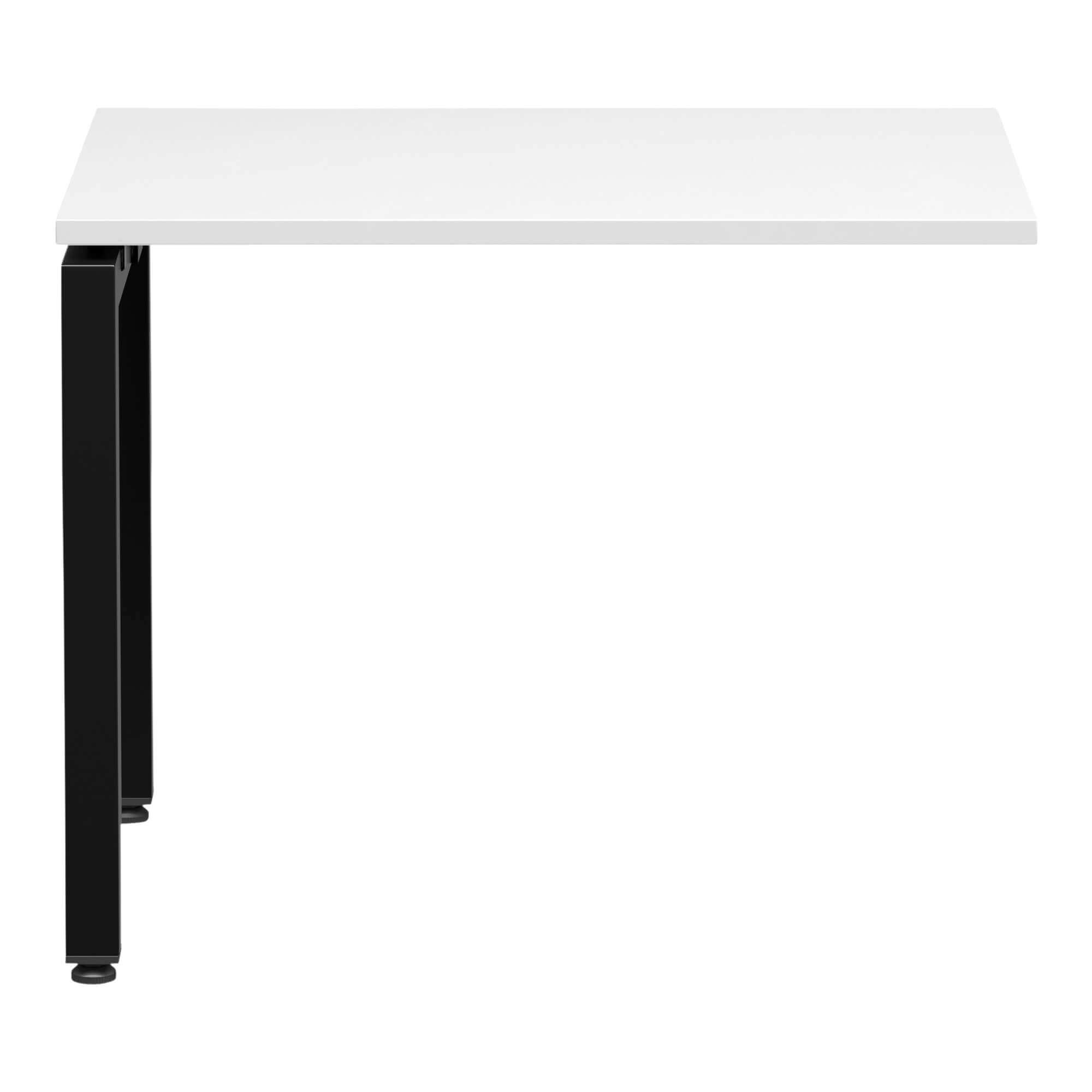 U Frame Square Leg Desk 900x600 Return Front White/Black Frame