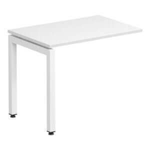 U Frame Square Leg Desk 900x600 Return Front angle White