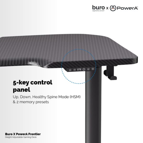 Buro Frontier Gaming Height Adjustable Desk Black