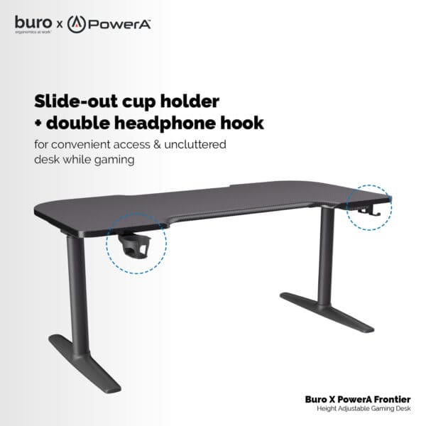 Buro Frontier Gaming Height Adjustable Desk Black