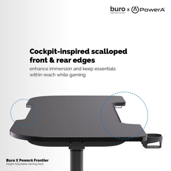Buro Frontier Gaming Height Adjustable Desk Black