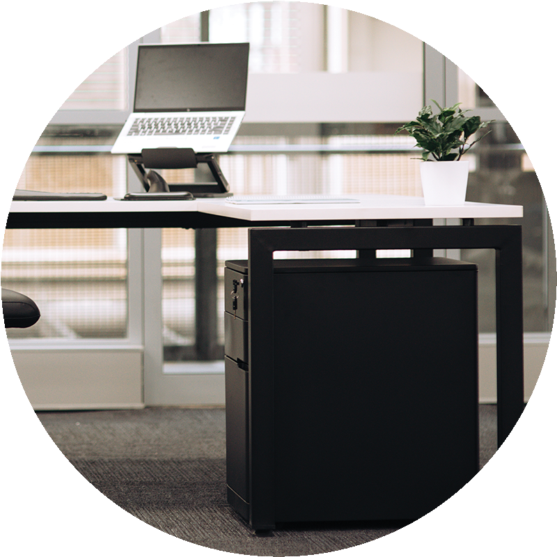 U Frame Square Leg Desk Return